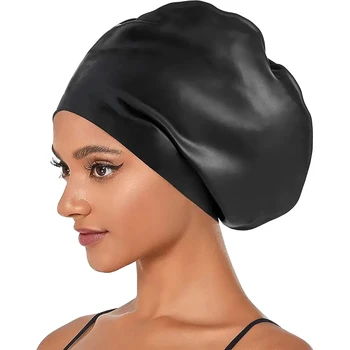 Силиконовая очень большая шапочка для плавания с длинными волосами, заплетенная в косичку, водонепроницаемая Женская Мужская Женская африканская шапочка огромного размера