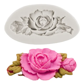 Силиконовая форма для изготовления цветов розы своими руками, Инструменты для украшения торта, Помадка, шоколад, конфеты, Форма для выпечки торта, формы из смолы и глины