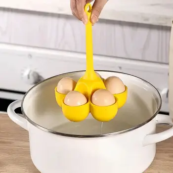 Силиконовая яйцеварка с 5 отверстиями, термостойкий лоток для яиц на пару, инструменты для прикорма пищевых продуктов