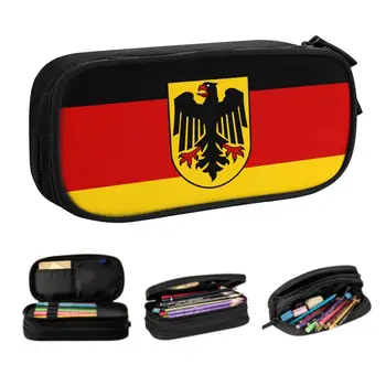 Симпатичные пеналы с флагом Германии для мальчиков и девочек, немецкая патриотическая сумка для карандашей большой емкости, школьные принадлежности