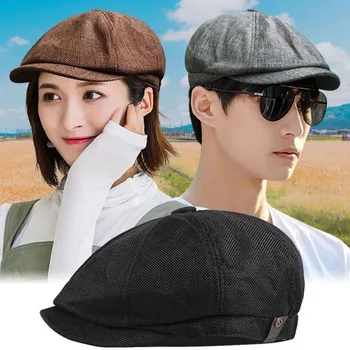 Солнцезащитная шляпа газетчика в стиле хип-хоп, берет, Восьмиугольная кепка, унисекс, дикая повседневная тонкая шляпа в стиле Ретро, весенне-летняя мода, высококачественные шляпы