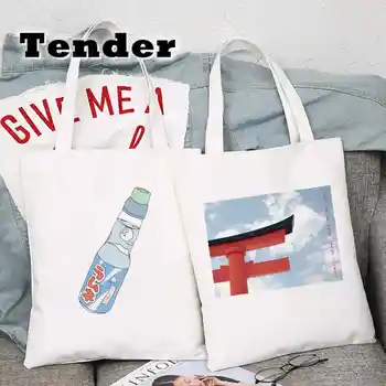 Сумка для покупок Tokyo Art Graphic Canvas Сумка через плечо Милая женская сумка Harajuku Ulzzang Grunge Tote Сумка для покупок Женская сумка 2023