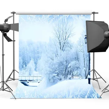  Фон для фотосъемки в зимнем лесу, белый снежный фон для тематической вечеринки, фотографический CM-6519