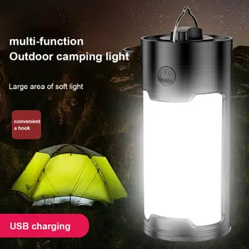 Фонарь 18650, новейший фонарь для кемпинга, солнечная уличная USB-зарядка, палатка, лампа, Портативная ночная аварийная лампа, фонарик для кемпинга