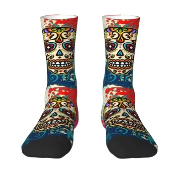 Футбольные спортивные носки с 3D-принтом для мужчин и женщин, горячие носки на Хэллоуин, Крутой мексиканский день частоты 