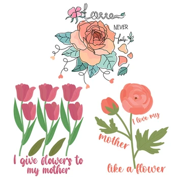 Цветок Тюльпан, роза, теплопередающие виниловые наклейки, заплатки горячего прессования, женское нижнее белье, холщовая сумка, декоративные аксессуары