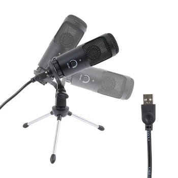 Штативный микрофон USB конденсаторный записывающий микрофон для ноутбука Кардиоидный студийная запись вокала, озвучка за кадром, YouTube