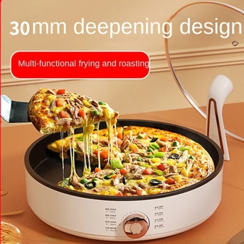 Электрические сковороды с антипригарным покрытием 220 В с автоматической блинницей, форма для выпечки пиццы для домашнего приготовления в мультиварке