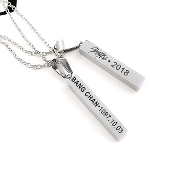 1 шт. Kpop Stray Kids Ожерелье из нержавеющей стали, высококачественное ожерелье Straykids с именем на день рождения, K-pop Принадлежности