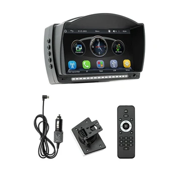 4,7-дюймовый автомобильный сенсорный IPS-экран Беспроводной Carplay Android Auto Автомобильное портативное радио Bluetooth MP5 Мультимедийный хост Прочный черный