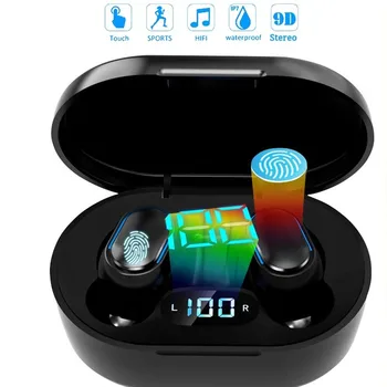 E7S в TWS беспроводные наушники Bluetooth наушники спорт гарнитура водонепроницаемый контроль Микрофоны Музыкальные наушники для всех смартфонов