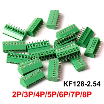 KF128 Разъем для винтовых клеммных колодок на печатной плате 2,54 мм - 10шт (2P-8P)