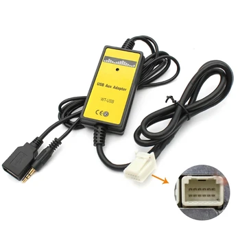 Адаптер USB AUX Автомобильный радиоприемник с цифровым переключателем для YARIS 06-2010 F19A