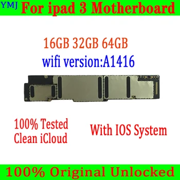 Версия Wifi A1416 и материнская плата 3G версии A1403/A1430 Для iPad 3 Оригинальная Материнская плата для разблокировки Чистой логической платы icloud
