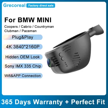 Грекореальная Видеорегистраторная Камера для BMW Mini Cooper S Cabrio Countryman Clubman Paceman Спереди И Сзади Двойная 4K Wifi Видеорегистратор Автомобильный Видеорегистратор DVR