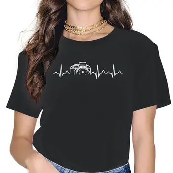 Женские футболки фотографа, винтажная футболка с камерой, футболки с коротким рукавом и круглым вырезом, хлопковая подарочная одежда
