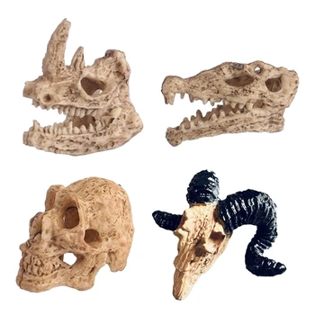 Имитация Рыбьего черепа Ландшафтные поделки Миниатюрные украшения из черепа Бонсай
