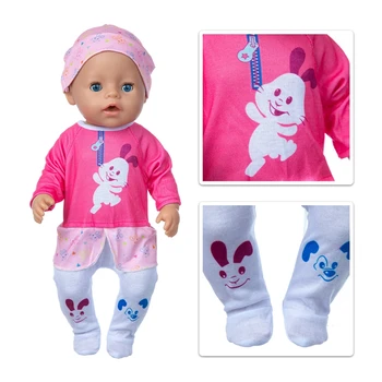 Комбинезоны + шляпа, кукольная одежда, 17 дюймов 43 см, кукольная одежда, костюм Born Baby для подарка на день рождения ребенка