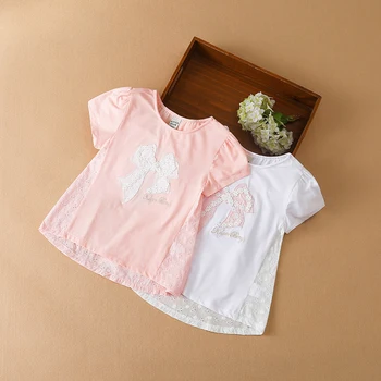 Летняя одежда для маленьких девочек, детские хлопковые футболки, детская одежда с короткими рукавами, топы и тройники принцессы.