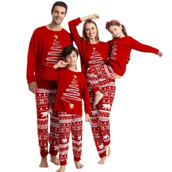 Одинаковые комплекты для семьи, Красные Рождественские пижамы, пижамы для папы, мамы, дочки и сына, Семейная детская одежда