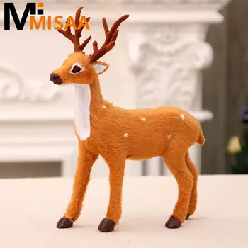 Украшения из пятнистого оленя, искусственный плюшевый олень, яркий подарок для ребенка, милая имитация Рождественской фигурки оленя, рождественские куклы