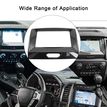 Цветная накладка навигационной рамки из углеродного волокна для автомобиля, черный ABS для Ford For-RANGER T7 T8 2015 + Молдинги для аксессуаров интерьера