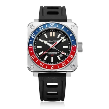 Часы Aquatico Steel Man GMT (безель Pepsi с черным циферблатом)