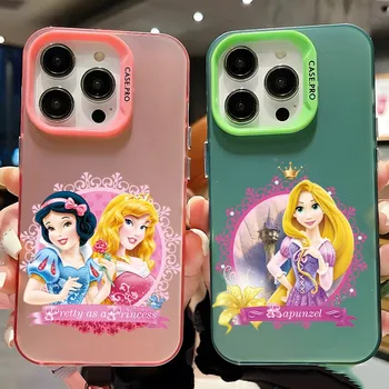 Чехол для телефона Disney Princess матового серебристого цвета для iPhone 15 Pro Max 14 13 12 11 Plus 7 8 XS X Дизайнерская задняя крышка