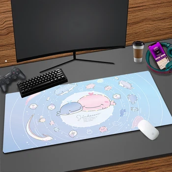 Японский Милый аниме Jinbesan Kawaii Большой Коврик для мыши 90x40, Игровые Аксессуары для ноутбука, Коврик для мыши, Противоскользящий Коврик для стола из натурального каучука